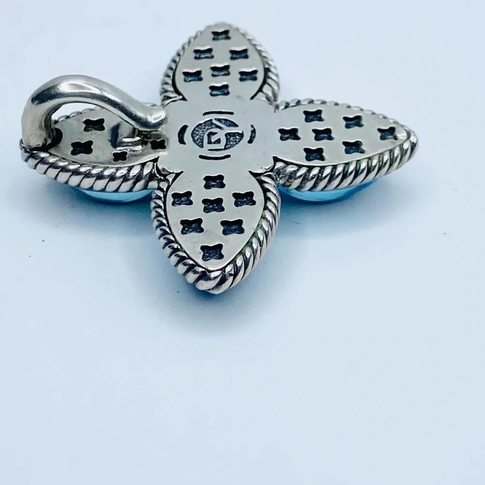 David Yurman Renaissance Blue Topaz Diamond Teardr - Picture 11 of 11